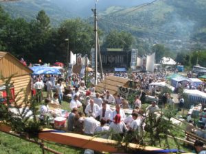 People gathered for festival in mountainous Ukrainian village